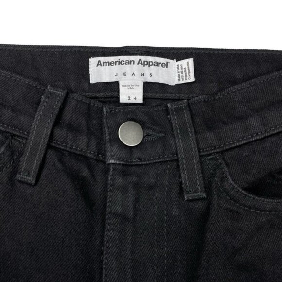 AMERICAN APPAREL Straight Leg Jean Sz 24 Black - Picture 4 of 5